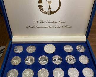 Sterling silver VIII Pan American games coin collection