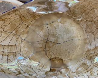 Reverse side of blue conch dish