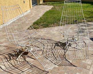 Vintage MCM Homecrest Wire Banana "Siesta" Lounge Chairs