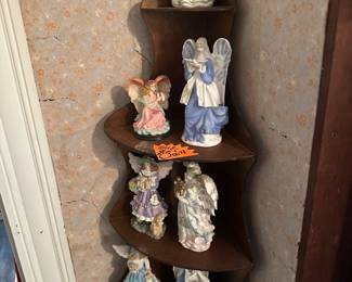 Wood Corner Rack - Glass Decor Statues