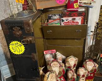 Vintage Travel Trunk - Christmas Items