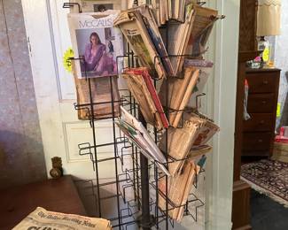 Vintage Metal Display Rack - News Papers