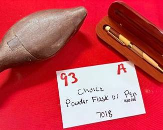 Powder Flask and Wood Pen