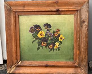 Oil painting, pansies