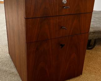 Hardwood file cabinet with key