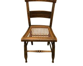 Vintage Ladder Back Chair with Cane Seat