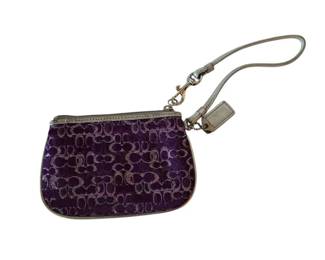 Purple Coach Style Wristlet