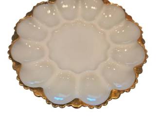 Milk Glass Egg Plate