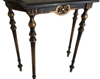 Brushed Gold and Black Accent Table