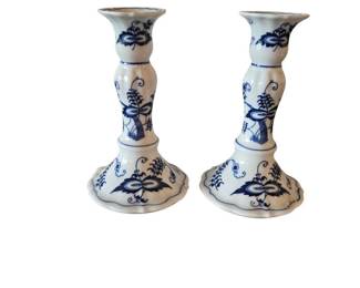 Pair of Blue Danube Candle Holders