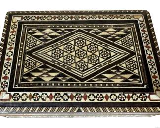 Vintage Inlaid Wood Trinket Box