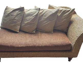 Modern Rattan One Armed Settee Chaise