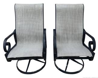 Pair of Tropitone Sling High Back Swivel Rockers