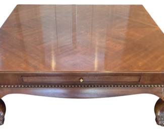 Pretty Burl Wood Expanding Square Coffee Table