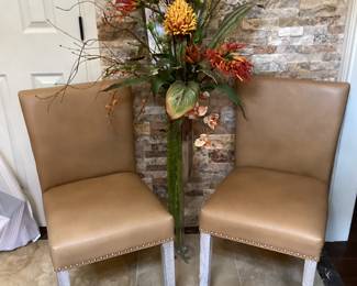 (2) Side/dining room chair beautiful flower arrangement