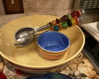 2 Piece Pacific Rim Ceramic Santa Fe Chip & Dip Bowls