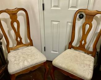 Two side chairs back/dining room