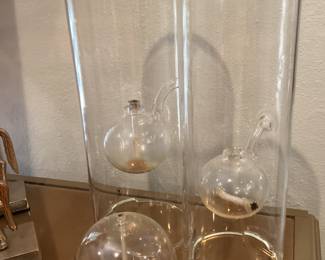 Vintage Wolfard Hand Blown Glass Oil Lamps