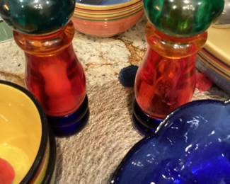 Olde Thompson Salt and Pepper Mill Fiesta Green, Yellow and Red