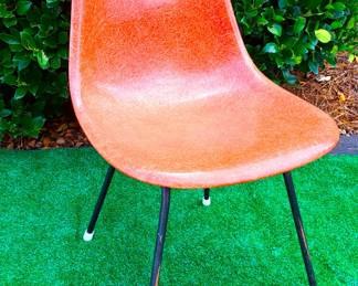 MID CENTURY ORANGE CHAIR