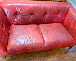 ITALSOL ITALIAN LEATHER RED SOFA