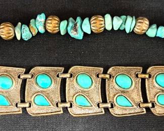 TURQUOISE PANEL BRACELET & CHUNKY ONE