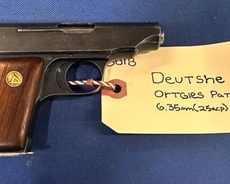 Deutshe Werke Ortgies Patent 6.35mm (25acp) 