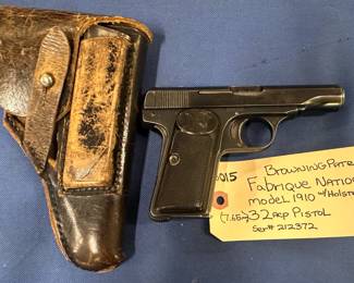 Browning Patent Fabrique National Model 1910 32 acp (7.65mm) w/holster