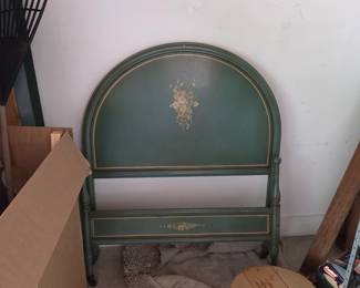 Antique twin bed frame with side rails