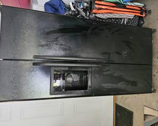 Black side by side door refrigerator