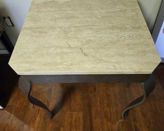 Solid marble top end table