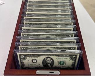 complete collection of unc 1976 $2. Bills