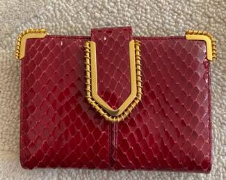 Judith Leiber snake skin wallet/NWOB