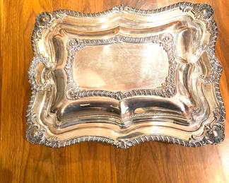 Antique W.S. Blackinton silver plate on copper large covered vegetable dish