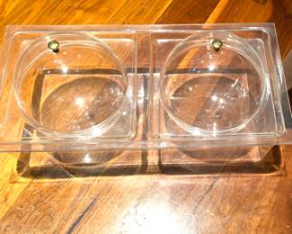 Lucite covered serving bowls