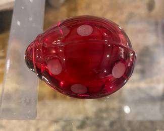 Baccarat crystal ladybug paperweight NIB