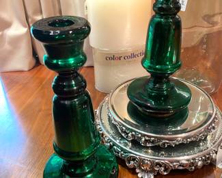 Mercury glass candle holders
