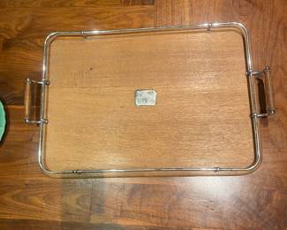 Sterling silver/wood tray /vintage