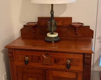 ANTIQUE WALNUT WASHSTAND