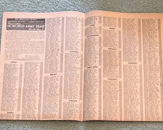 THE MINNEAPOLIS TRIBUNE “HONERED ARMY DEAD’ PAPER FROM THURSDAY JUNE 27th, 1946