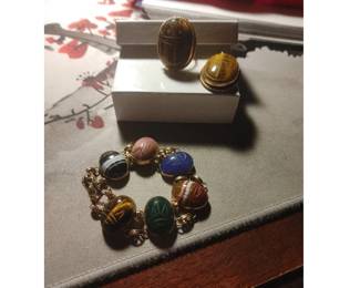 gold filled scarab lot asking $175