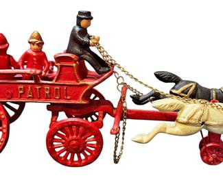 Cast Iron HorseDrawn Fire Patrol Wagon