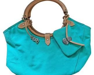 Lauren Ralph Lauren Teal Canvas Handbag