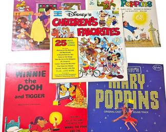 5 Walt Disney Vinyl LP Records