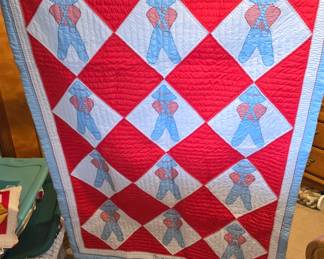 Coverall boy baby quilt