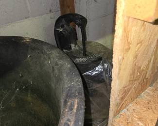Cast iron cauldron & pump