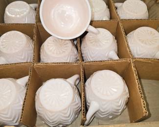 Pink Milk glass