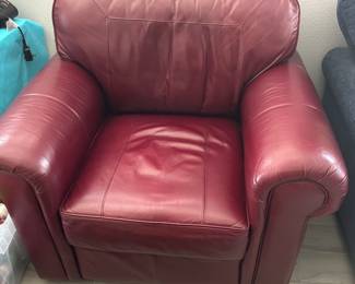 Laz Boy red leather chair