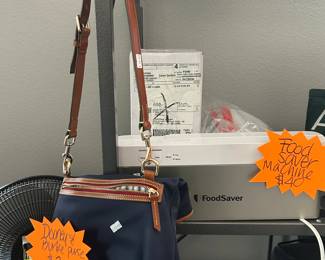 Dooney and Burke purse and food saver in photo