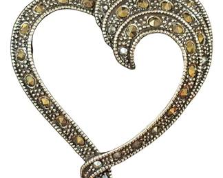 Chicos Pewter Tone Heart Pin